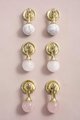 Shiny gold drop handle in rose quartz, white quartz and marble/Gemstone drawer pull/Semi precious stone cabinet pull/Luxury crystal handle