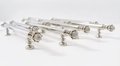 Decorative silver drawer handle/Ornate silver chrome drawer pull/Unique cabinet handle/Silver wardrobe door handle/Pincone cabinet handle