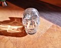Glass crystal skull drawer knob/Pirate themed cabinet handle/Halloween door handle/Skull shaped cabinet pull/Gothic core drawer handle