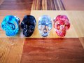 Glass crystal skull drawer knob/Pirate themed cabinet handle/Halloween door handle/Skull shaped cabinet pull/Gothic core drawer handle