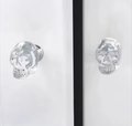 Glass crystal skull drawer knob/Pirate themed cabinet handle/Halloween door handle/Skull shaped cabinet pull/Gothic core drawer handle