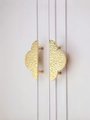 Clover shaped hammed texture drawer handle/Big Gold drawer pull/Gold Wardrobe handle/Kitchen hardware/Large cabinet handle/Gold door handle