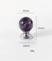 Silver and semi precious stone ball drawer knob/stone drawer pull/crystal ball cabinet pull/gemstone handle/Bright coloured stone hardware