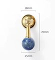 Shiny gold drop handle with semi precious stones/Gemstone drawer pull/Semi precious stone cabinet pull/Luxury crystal handle/Crystal handle