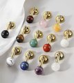 Shiny gold drop handle with semi precious stones/Gemstone drawer pull/Semi precious stone cabinet pull/Luxury crystal handle/Crystal handle