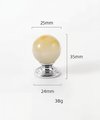 Silver and semi precious stone ball drawer knob/stone drawer pull/crystal ball cabinet pull/gemstone handle/Bright coloured stone hardware