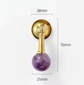 Shiny gold drop handle with semi precious stones/Gemstone drawer pull/Semi precious stone cabinet pull/Luxury crystal handle/Crystal handle