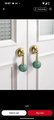 Shiny gold drop handle with semi precious stones/Gemstone drawer pull/Semi precious stone cabinet pull/Luxury crystal handle/Crystal handle