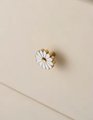 Silver or Gold brass Daisy Drawer Handle/Enamel white Daisy Flower cabinet pull/Nursery decor/Nursery door knob/Childrens door handle