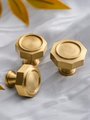 Gold brass hexagonal drawer pull/Geometric cabinet handle/Gold brass furniture hardware/Hexagonal door knob/Furniture renovation handle