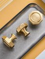 Gold brass hexagonal drawer pull/Geometric cabinet handle/Gold brass furniture hardware/Hexagonal door knob/Furniture renovation handle