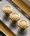 Gold brass hexagonal drawer pull/Geometric cabinet handle/Gold brass furniture hardware/Hexagonal door knob/Furniture renovation handle