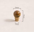 Bronze bar handle resting on tiger eye stone ball/Bronze and tiger eye cabinet handle/Semi precious stone and aged brass furniture hardware