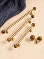 Bronze bar handle resting on tiger eye stone ball/Bronze and tiger eye cabinet handle/Semi precious stone and aged brass furniture hardware