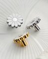 Silver or Gold brass Daisy Drawer Handle/Enamel white Daisy Flower cabinet pull/Nursery decor/Nursery door knob/Childrens door handle