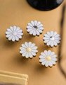 Silver or Gold brass Daisy Drawer Handle/Enamel white Daisy Flower cabinet pull/Nursery decor/Nursery door knob/Childrens door handle