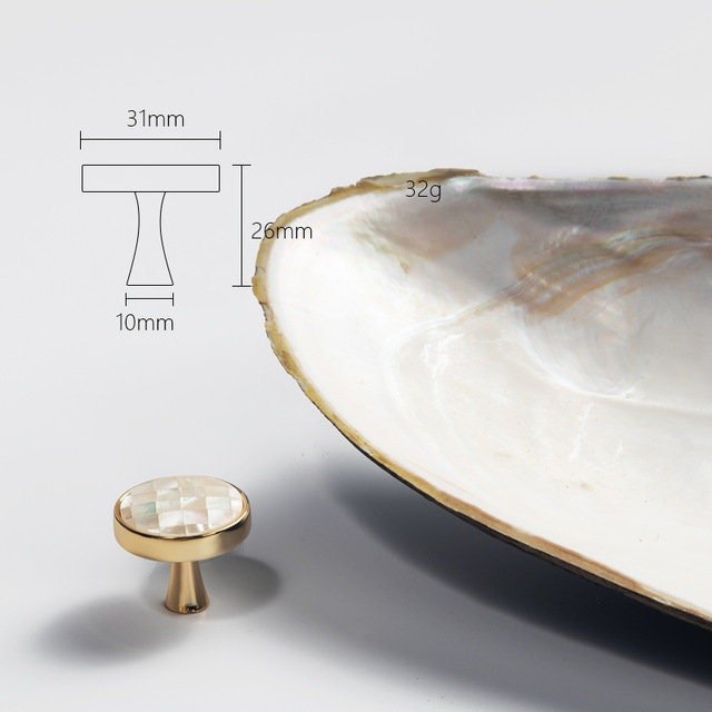 Checked white mother of pearl drawer pull/white pearl cabinet handle/pearl furniture hardware/white shell cabinet pull/gold pearl door knob