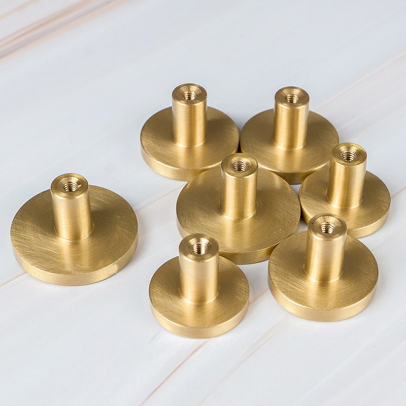 Classic round gold brass drawer knob/gold button drawer handle/matte gold brass cabinet pull/gold furniture hardware/IKEA hack door handle