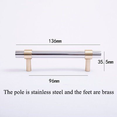 Silver and Gold cabinet bar pull/silver and gold drawer pull/kitchen hardware/metal door handle/furniture hardware/shiny silver cabinet pull