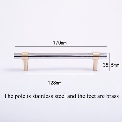 Silver and Gold cabinet bar pull/silver and gold drawer pull/kitchen hardware/metal door handle/furniture hardware/shiny silver cabinet pull