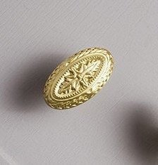 Antique Baroque style drawer knob/Brass oval cabinet pull/gold or silver Regency style door handle/gold Furniture hardware/rocco drawer pull