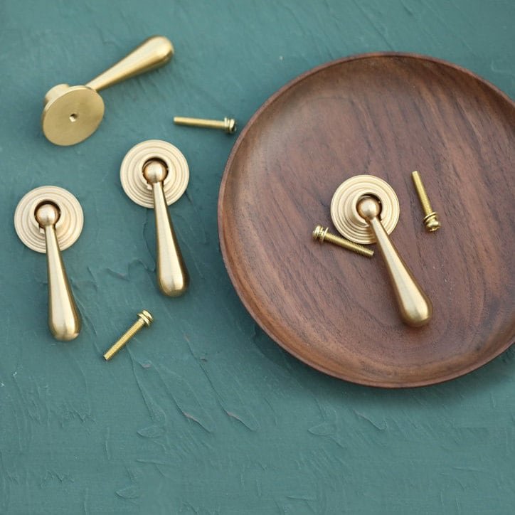 Large gold brass drop drawer pull/Brass drop cabinet handle/classic style drop door knob/gold furniture hardware/dressing table handle