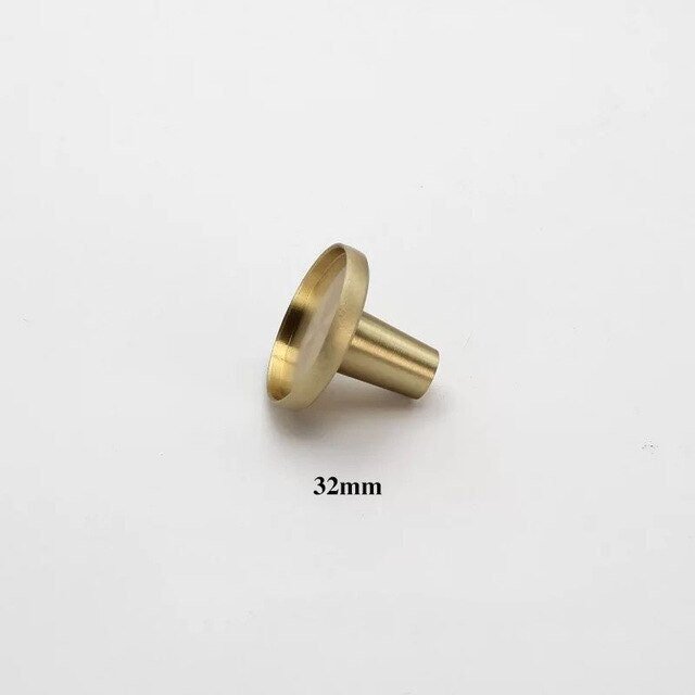 Round craft supply drawer handle for customising in brass or matte black/Black or gold cabinet knobs designed for adding individual inserts