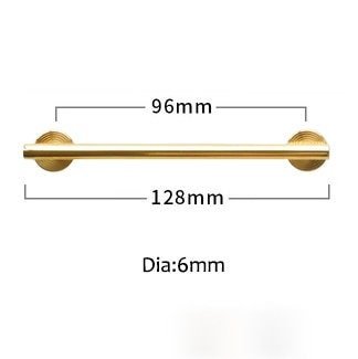 Shiny Gold Brass 6mm thick bar pull handle with round backplates/shiny gold drawer pull/kitchen furniture hardware/retro gold door handle