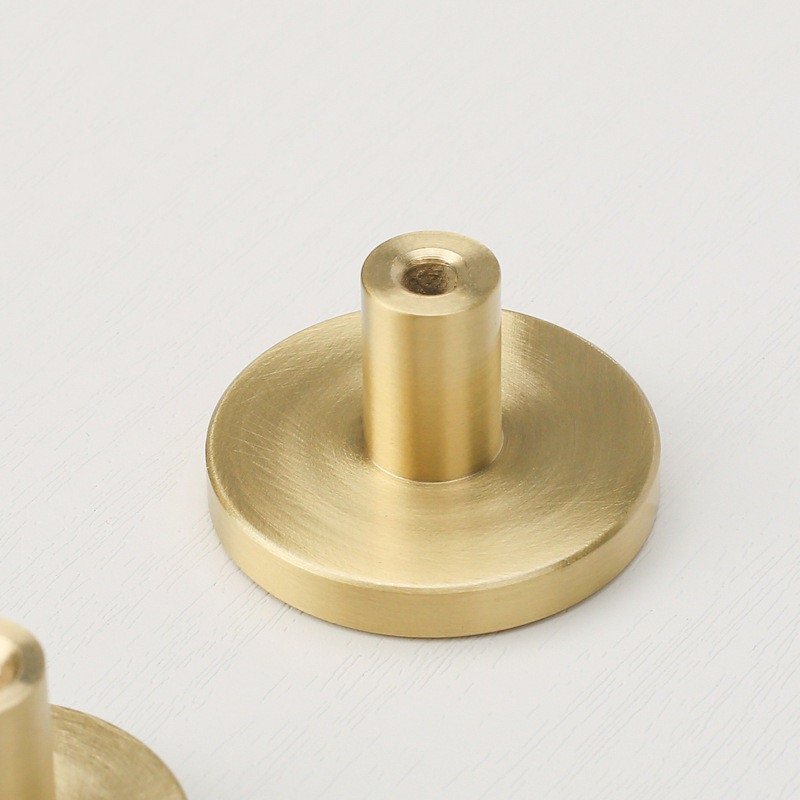 Classic round gold brass drawer knob/gold button drawer handle/matte gold brass cabinet pull/gold furniture hardware/IKEA hack door handle