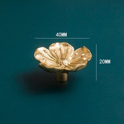 Beautiful gold brass cherry blossom cabinet handle/Brass flower shaped drawer pull/Gold brass bloom door knob/bedroom furniture hardware