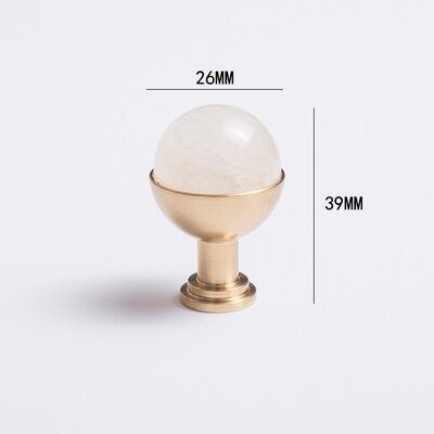 Semi precious stone ball and brass egg cup drawer handle/marble ball and brass cabinet handle/stone furniture hardware/gemstone door knob