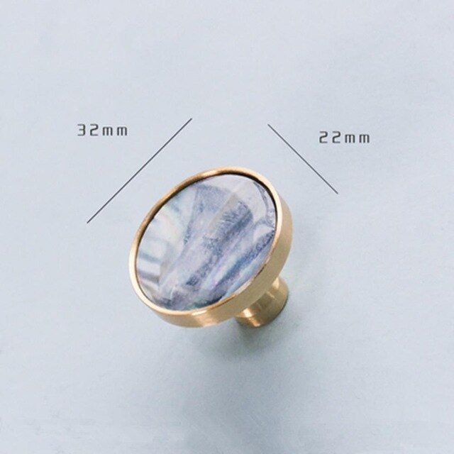 Round pale blue Abalone shell and brass drawer pull/Iridescent blue mother of pearl door handle/Brass round light blue pearl cabinet handle