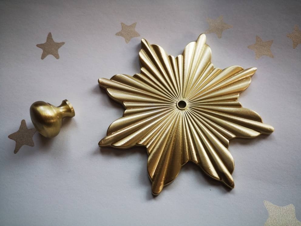 Large Gold Art Deco inspired Sunburst Cabinet Pull/star shaped Door Handle/statement drawer pull/wardrobe door handle/decorative handle