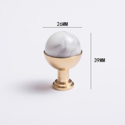 Semi precious stone ball and brass egg cup drawer handle/marble ball and brass cabinet handle/stone furniture hardware/gemstone door knob