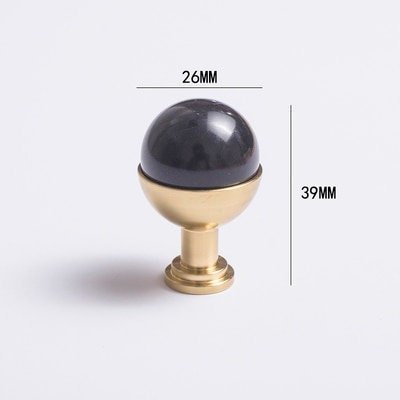 Semi precious stone ball and brass egg cup drawer handle/marble ball and brass cabinet handle/stone furniture hardware/gemstone door knob