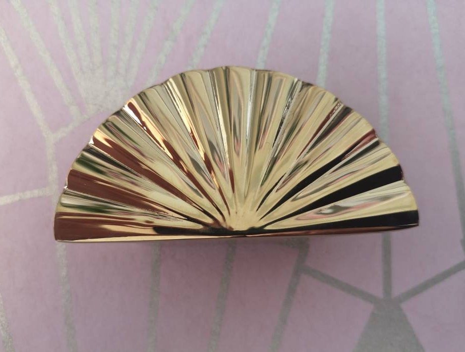 Super Shiny Gold or Silver Sun Ray inspired art deco design Cabinet Pull/semi circle door handle /round drawer knob/ chrome handle/IKEA hack