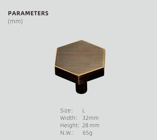 Gold, Black or Bronze Hexagonal drawer handle/Brass geometric cabinet handle/hexagon shaped drawer knob/brass furniture hardware/IKEA hack