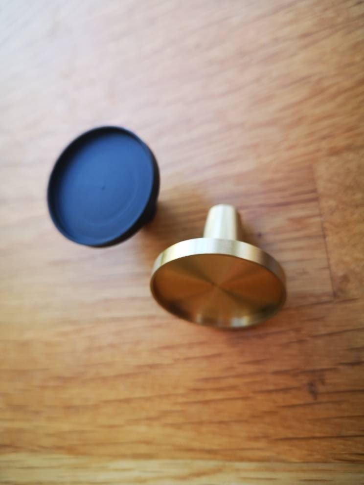 Round craft supply drawer handle for customising in brass or matte black/Black or gold cabinet knobs designed for adding individual inserts