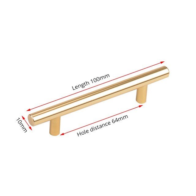 Gold stainless steel cylindrical rod cabinet bar handle/Simple matte gold drawer handle/Modern gold hardware/Gold kitchen cabinet pulls