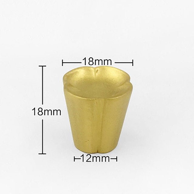Clover pattern cabinet pull/Gold brass cone shaped drawer knob/Clover shaped door handle/Small brass drawer handle/Brass furniture hardware