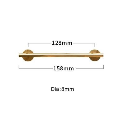 Shiny Gold Brass 8mm or 10mm thick bar pull handle with round backplates/gold drawer pull/kitchen furniture hardware/retro gold door handle