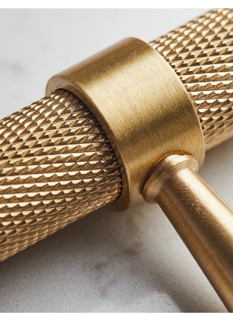 Gold knurled cabinet bar handle/Textured brass cabinet drawer pull/Gold brass door pull/Kitchen hardware/Brass door handle/Reticulated pulls