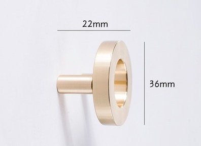Gold brass circle cabinet handle/O shaped door handle/small circle drawer pull/circle shaped door knob/gold furniture hardware/retro handle