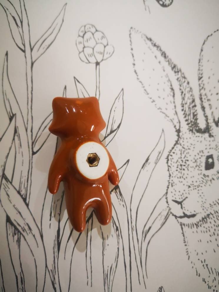 Sweet Fox drawer pull/Fox cabinet handle/kids furniture hardware/Fox door knob/door handles for nursery/childrens room decor/woodland decor