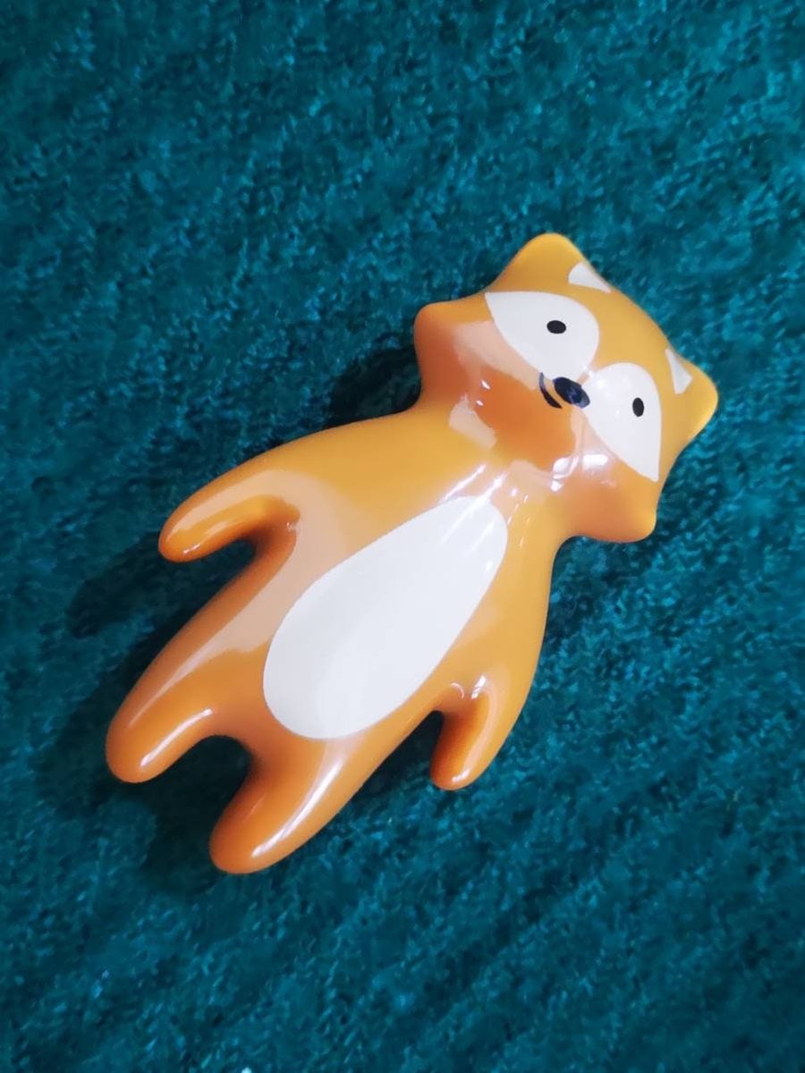 Sweet Fox drawer pull/Fox cabinet handle/kids furniture hardware/Fox door knob/door handles for nursery/childrens room decor/woodland decor