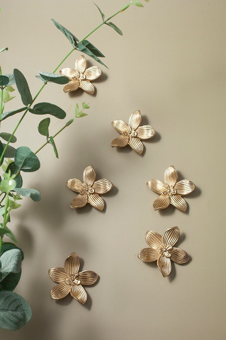 Gold cymbidium door knob/ Exotic flower cabinet pull/Brass flower Door Handle/Orchid drawer pull/ bedroom furniture hardware/orchid flower