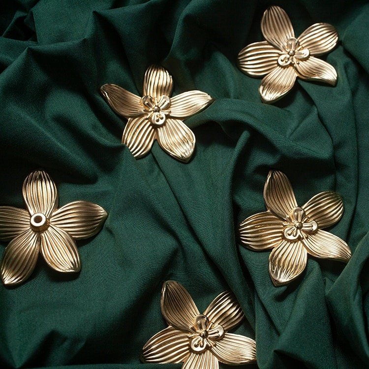 Gold cymbidium door knob/ Exotic flower cabinet pull/Brass flower Door Handle/Orchid drawer pull/ bedroom furniture hardware/orchid flower