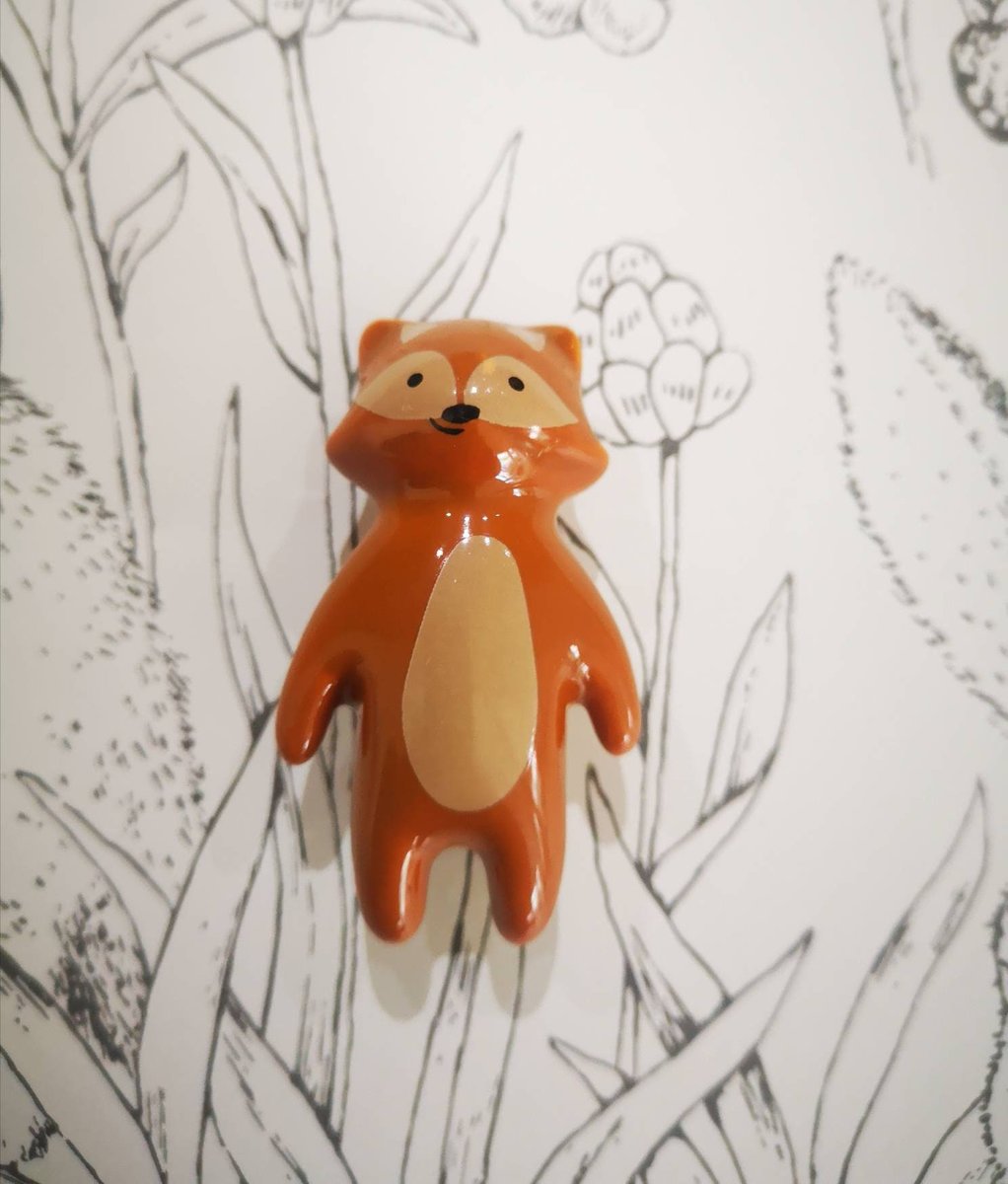 Sweet Fox drawer pull/Fox cabinet handle/kids furniture hardware/Fox door knob/door handles for nursery/childrens room decor/woodland decor
