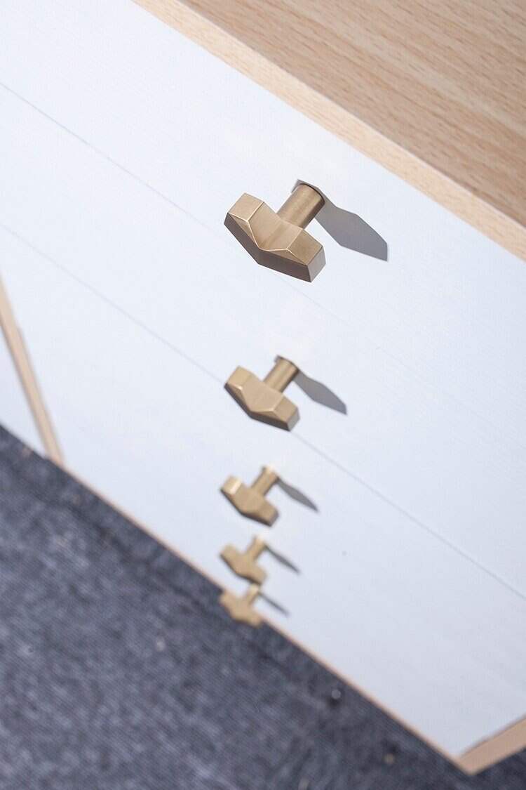 Gold brass geometric heart shaped Cabinet Pull/Heart shaped drawer handle/geometric door knob/brass furniture hardware/IKEA hack drawer knob