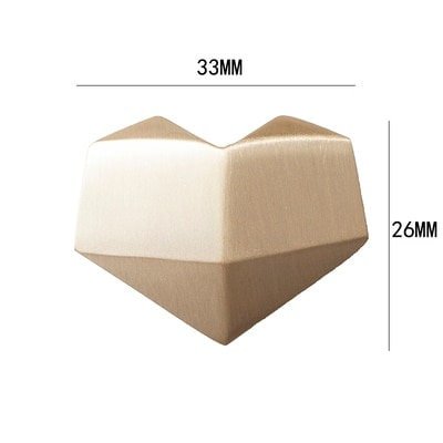 Gold brass geometric heart shaped Cabinet Pull/Heart shaped drawer handle/geometric door knob/brass furniture hardware/IKEA hack drawer knob